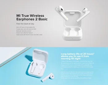 Xiaomi Mi Taisnība, Bezvadu Austiņas, 2 Pamatskolas (Balts) [Pavisam Jaunu un Aizzīmogotā] austiņas, earbuds