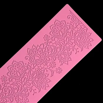 Minsunbak Rožu silikona mežģīnes pomādes pelējuma Cukura mežģīnes paklāja Apdare pelējuma Mežģīnes Mat Spiešanu Pelējuma rīks