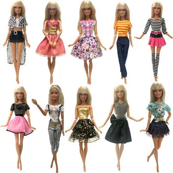 NK 10 Uzstādīt 2020 Jaunākais Princese Lelle Apģērbs Skaistā Puse Drēbes Top Modes Kleita Barbie Lelle Meiteņu Dāvanu 5X JJ