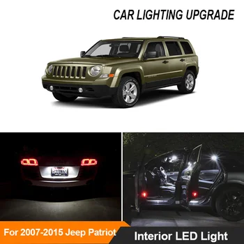 10pcs Canbus Bez Kļūdām LED Light Komplekts 2007-2010-Jeep Patriot 12V Interjera Kartes Dome Bagāžnieka Licences Gaismas