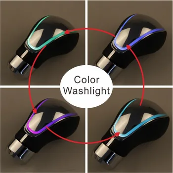 Īstas Ādas Multicolor auto piederumi LED pirkstu Nospiedumu Touch Gaismas Apgaismojums Pārnesumu Pārslēgšanas Rokturi manuālā automātiskā cal