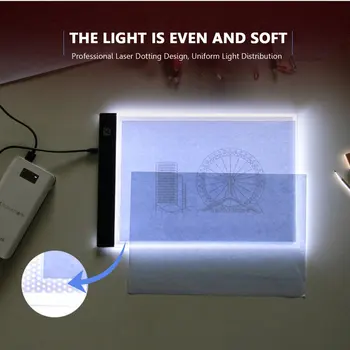 A3/A4 Ultra plānais LED Krāsošana Meklēšanu Valdes Kopēt Pad Panelis Zīmēšanas Tablete Skiču Dēļi Mākslas Artcraft Trafaretu