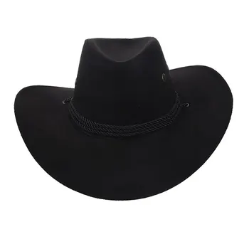 Jaunu Kovboju Klp Zamšādas Izskatās Wild West Iedomātā Cowgirl Unisex Cepure, Melna