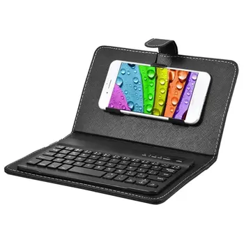 Portatīvo PU Ādas Wireless Keyboard Case for iPhone Aizsardzības Mobilais Tālrunis ar Bluetooth Tastatūras IPhone 6 7 Viedtālruni