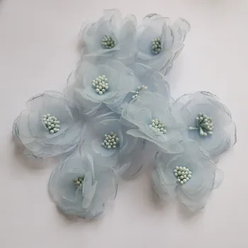 10pcs/daudz diy roku darbs Šifona ziedi ielāpus apģērbu 3D ziedu pasaku ziedu parche appliques parches bordados para ropa