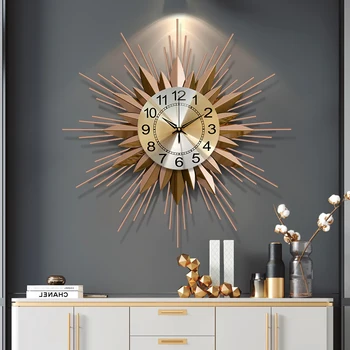 Radošās Dzīves Telpas Sienas Pulkstenis Mūsdienu Dizaina Zelta Luksusa Sienas Pulkstenis Virtuvē Klusums Reloj De Mizots Mājas Apdare BA60WC