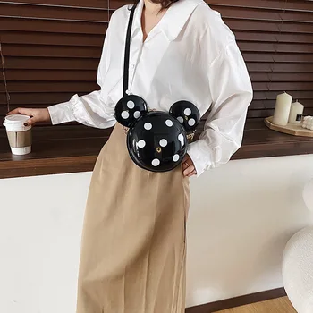 Disney pavasarī un vasarā jaunu cute polka dot mazu rokassomu sieviešu soma polka dot pop pleca soma mickey mouse soma