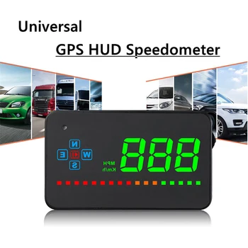 Universāls Auto GPS HUD Spidometrs Kravas Digitālo Head Up Displejs Ātruma Brīdinājuma Signāls Drošu Automašīnu Interjera Aksesuāri