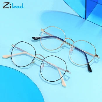 Zilead Anti-blue Ray Tuvredzība Glāzes Vintage Metāla Brilles Ultravieglajiem Tuvredzīgs Briļļu Unisex Ar Dioptriju -1.0, lai -4.0