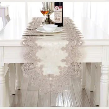 Super Eiropas Izšūtām mežģīnēm galda runner elegants galda stīgas īss mūsdienu galda segums Klavieres dvieļu ēdamistabas galdauts kvalitāti