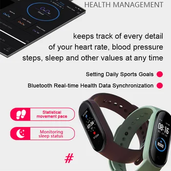 M5PLUS Smart Aproce asinsspiediens Fitnesa tracker Smartband Sirds ritma Monitors Smart joslā Aproce Vīriešiem, Sievietēm Smart Pulkstenis