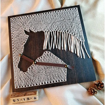 30x30cm Amatnieku Roku darbs, Zirgu Nagu Līnijas Modelis String Zīda Apgleznošana Sienu Dekors Manualidades Mūsdienu Mājas Dekoru