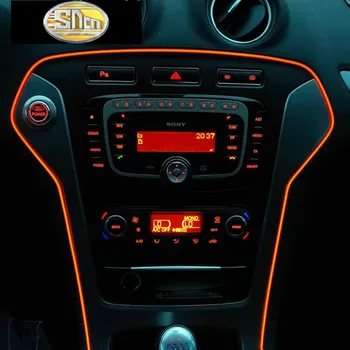Elastīga Neona Automašīnas salona Atmosfēru, LED Sloksnes Gaismas Ford Focus Kugas Fiesta Ecosport Malas Explorer Kodolsintēzes Mustang Mežzinis