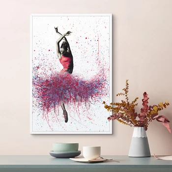 Sienas Abstraktās Mākslas Audekls Gleznošanai Krāsains Abstraktās Dejas meitene Audekls Izdrukas Dzīvojamā Istaba Cuadros Mājas Dekoru Bez Rāmja