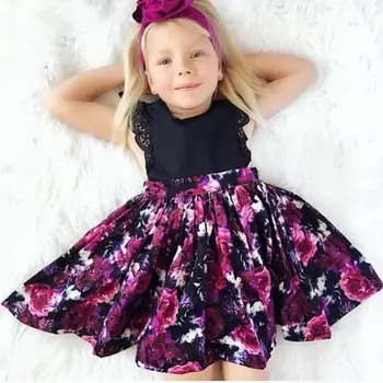 Jaundzimušais Mazulis Baby Girl Dress Bērnu Apģērbu Vasaras Kostīms Ziedu Jumpsuit Mežģīņu Piedurknēm Meitenēm Kleitas Tērpi Komplekts