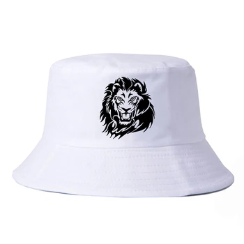 Augstas kvalitātes lauva sejas drukāšanas spaiņa cepuri, vasarā vēss karalis hip hop zvejnieka cepure zēniem un meitenēm k pop zvejas sombrero cepure