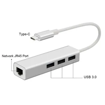 Basix USB C Ethernet USB-C RJ45 Lan Adapteris priekš MacBook Pro, Samsung Galaxy S9/S8/9. pielikums C Tipa Tīkla Karte USB-Ethernet C