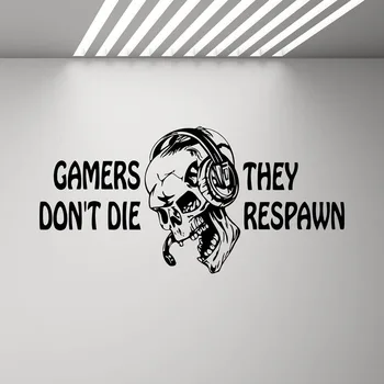 Spēlētāji Dont nav Mirst Tie Respawn Sienas Decal Video Spēli Dāvanas Bērniem PS4 Xbox Spēļu Quote Plakāts, Uzlīmes Zēniem Istaba rotaļu istaba 2264
