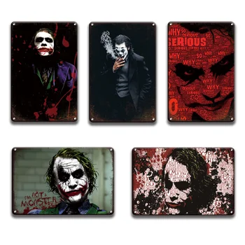 Vintage Joaquin Phoenix Joker Filmu Metāla Skārda Zīme Metāla Sienas Art Plakātu Halloween Mājas Dekoru Retro Joker Metāla Plāksne Pazīmes