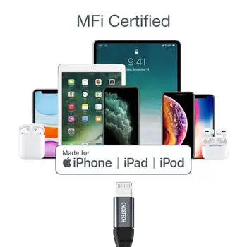 CHOETECH MFi Sertificēts USB C līdz Lightning Kabelis priekš iPhone 12/X/XS/XR/XS Max /8/8 Plus PD Ātrās Uzlādes Datu Kabelis 18W