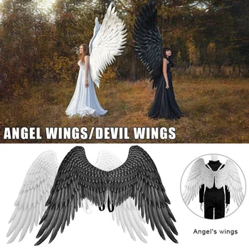 Halloween 3D Eņģelis, Velns Liels Spārnu Karnevāla Puse Sniegumu Balsts Vīriešiem, Sievietēm Labākās Cenas