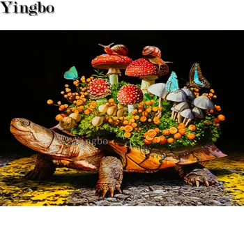 DIY Dimanta glezna krustdūrienā Bruņurupucis dzīvnieku tauriņu abstraktu pilna urbt kārta Mozaīkas dimanta izšuvumi attēlu dāvanu 2020