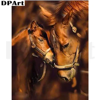 Dimanta Krāsošana Pilnu Kvadrātveida/Kārtas Urbt Zirgu ar Mīlestību 5D Daimond Gleznu Izšūšana Krustdūrienā Mozaīkas Rhinestone Zou310
