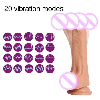 Reālistisks Dildo Vibratoru Pieaugušo Seksa Rotaļlieta, paredzēta Sievietēm ar 20 Vibrācijas Režīmiem G Spot Klitora Anālais Maksts Stimulācijas Vibrējošais
