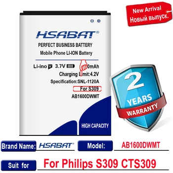 HSABAT Akumulatoru Philips S309 CTS309 3000mAh AB1600DWMT AB1600DWML bezmaksas piegāde+izsekošanas numuru