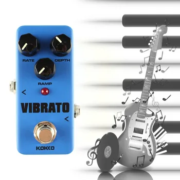 Mini Vibrato Pārnēsājamas Elektriskās Ģitāras Efektu Pedāli True Bypass Alumīnija Korpusā, Ģitāra & Bass Piederumi Blue Hot Hot