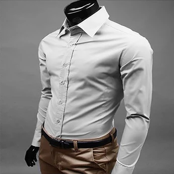 Vīriešu krekls vienkrāsainu kokvilnas skaists krekls vasaras biznesa kleitu korejas vairākas krāsas uzvalks, krekls parāda, karstais temperaments