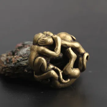 Kolekcija Chinse Zodiaka Dzīvnieku Mērkaķis, Bronzas Izstrādājumi Bagātība Monkey Ornaments Taustiņu Ķēdi Kulons Mazo Dāvanu
