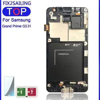 Samsung Galaxy Grand Ministru G531H G531F G531 G531FZ Touch Screen Digitizer LCD Displeja Rāmis Monitora Panelis Modulis