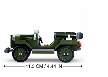 112Pcs Militāro GAZ-67 JEEP Modelis II Pasaules Kara Armijas Skaitļi Ķieģeļi Karaspēks Auto DIY Celtniecības Bloki Komplekti Playmobil Bērniem Rotaļlietas