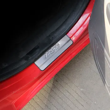 Nerūsējošā Tērauda Automašīnu Durvju Pretnodiluma Plāksnes Durvis, Palodzes Plates Uzlīme, piemērots Ford Fiesta MK7 2009. - 2018.gadam Auto Stils Aksesuāri