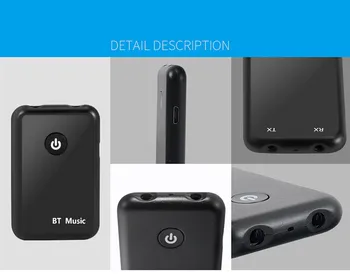 Jauns 2 1 Bluetooth 4.2 Raidītājs Uztvērējs Bezvadu Audio Adaptera Atbalsts, 3,5 mm Audio / TV / Home Stereo/Tālruņa