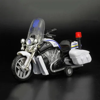17.5 CM Pull atpakaļ, Motocikls, Velosipēds, Velosipēdu Transportlīdzekļa Lējumiem, Metāla, Plastmasas Mehānisko Policijas Patruļas Automašīnas Modelis Bērniem, bērnu Suvenīru Rotaļlietas