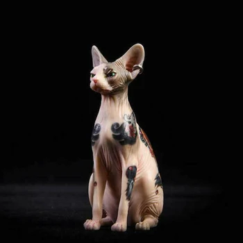 Noliktavā 1/6 Mēroga Jxk026 Tetovētiem bezvilnas kaķus Sfinksa Modeli Dzīvnieku Attēls Rotaļlietas, Dāvanu Kolekcionējamus Statuja