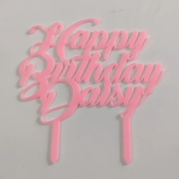 Personalizētu Dzimšanas Dienas Svinības Kūka Topper Pasūtījuma Nosaukums Happy Birthday+Savu Vārdu Gudrs Kūka Topper Par Dzimšanas Dienas Ballīti Kūka Apdare