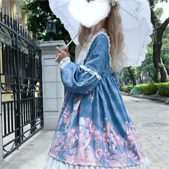 Sapnis Harajuku Cosplay Sieviešu Lolita Kleita Japāņu Mīksto Māsa Gothic Sapnis ķērējs gaismas op kleita sieviešu dienas Cute Kleitu