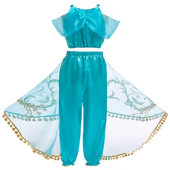 Aladdin jasmin Kostīmu Ziemassvētku bērnu kleita lamp Aladdin ir cosplay Kostīmu jasmīns princese meitene kleita Halovīni kostīms