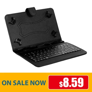 Locīšanas Salokāms Keyboard Folio Magnētisko PU Leather Case Cover Stand Turētājs ar Tastatūru, Irbuli Android 7/8 Collu Planšetdatoru