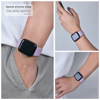 Gumijas Sporta band Apple Skatīties, Sērija 6 SE 5 4 3 40MM 42MM 44MM 38MM Silikona Siksniņu Rokassprādze Watchband par Iwatch Piederumi
