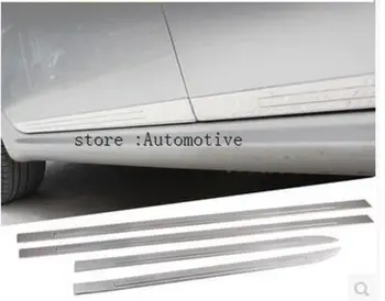 Nerūsējošā tērauda sānu durvis ķermeņa molding svītru 4gab par Peugeot 508 2011 2012 2013