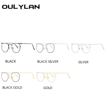 Oulylan Anti Zilā Gaisma Brilles Rāmis Vīriešu Vintage Metāla Viltus Brilles Sievietēm Tuvredzība Rāmji, Brilles Modes Pārredzamu Brilles