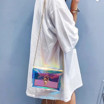 Crossbody Somas Sievietēm 2020. Gadam Lāzera Caurspīdīgu Maisiņu Modes Sieviešu korejiešu Stila Plecu Soma Messenger PVC Ūdensnecaurlaidīga Pludmales Soma
