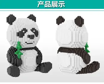 Mini Ķieģeļu 2019 Simulācijas Gudrs Panda Bloķēt 3D DIY Ēkas Rotaļlieta Bērniem, Dāvanu Kastē 3689pcs