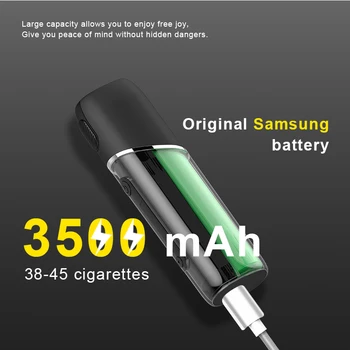 Melns Pluscig P7 Uzlādēt Elektronisko Cigareti Vape Kastes Komplekti, Nepārtraukti Smēķē Zīmola Apkures Tabakas Stick