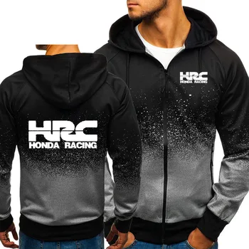Hoodies Vīriešiem HRC sacīkšu motocikls Automašīnas Logo Drukāt HipHop Harajuku Gradientu, krāsu Kapuci sporta Krekli Vīriešu rāvējslēdzēju Jaka Cilvēks Apģērbi