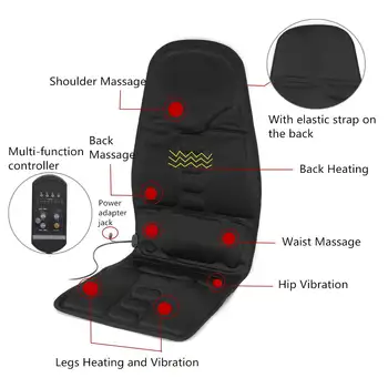Daudzfunkcionāls Auto Krēsls Ķermeņa Masāža Ar Siltuma Mat Sēdekļa Vāku Mazinātu Kakla Sāpes Jostas Atbalstu Pad Back Massager